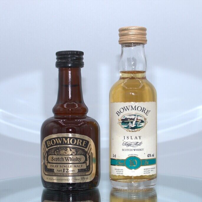 Bowmore miniatures x 3 - Legend, 10 year old , and 12 year old Bowmore miniatures x 3 - Legend, 10 year old , and 12 year old