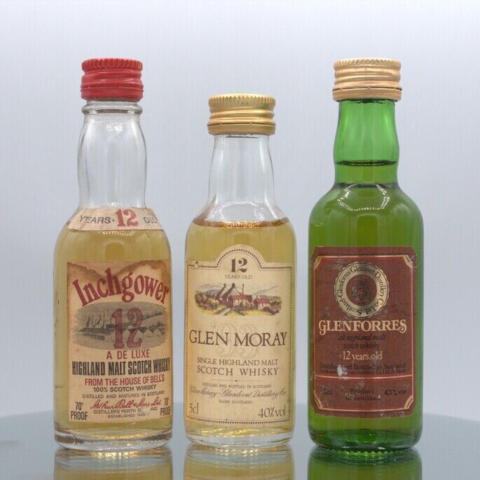 12 year old whisky miniatures x 3 - inc. Glenforres 12 year old whisky miniatures x 3 - inc. Glenforres