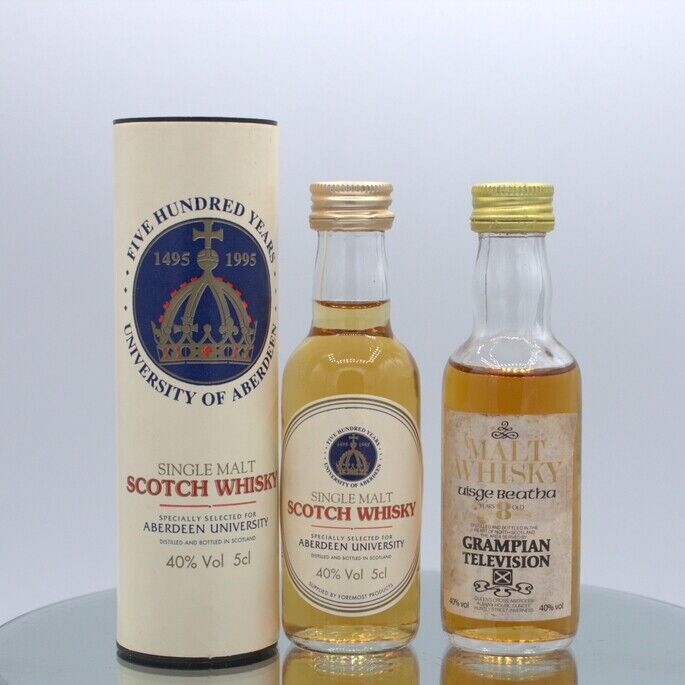 Whisky miniatures x 2 inc. Grampian Television miniature Whisky miniatures x 2 inc. Grampian Television miniature