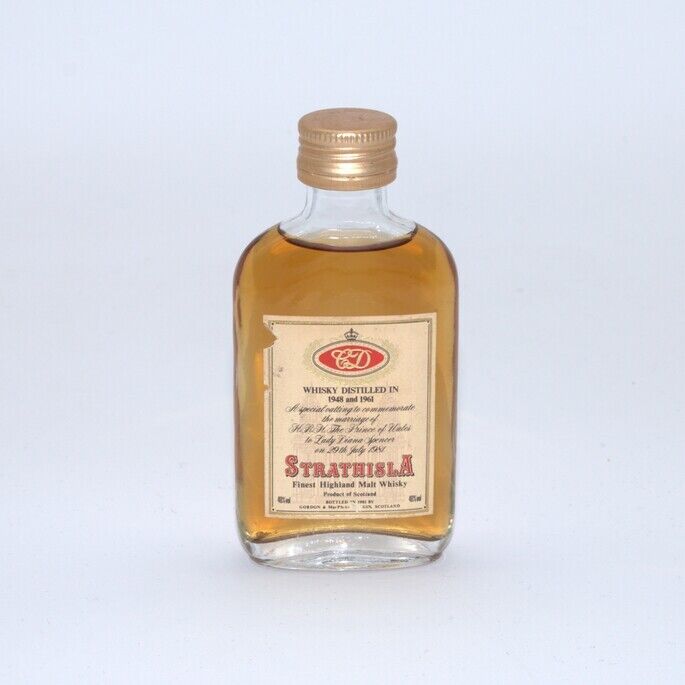 Strathisla 1948 & 1961 Prince of Wales & Lady Diana Marriage Commemorative Miniature Strathisla 1948 & 1961 Prince of Wales & Lady Diana Marriage Commemorative Miniature